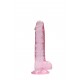 Dildo realistico com testiculos 18cm Rosa - RealRock Dildo realistico com testiculos 18cm Rosa - RealRock