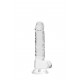 DILDO REALISTICO COM TESTICULOS 18CM TRASPARENTE - REALROCK Este modelo REALROCK CRYSTAL CLEAR foi projetado com bolas realistas para uma experiência realística aprimorada. Todos vêm com uma ventosa resistente para que você possa colá-los em praticamente qualquer superfície lisa.