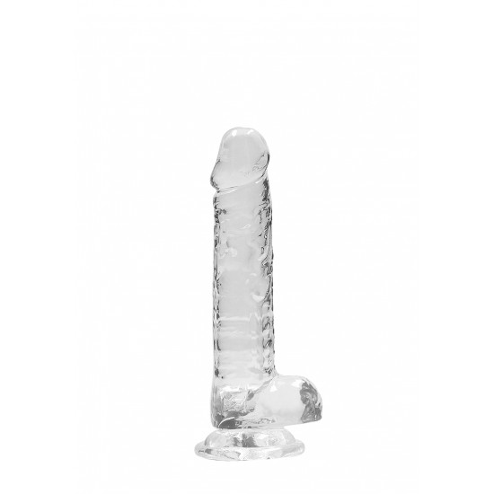 DILDO REALISTICO COM TESTICULOS 18CM TRASPARENTE - REALROCK Este modelo REALROCK CRYSTAL CLEAR foi projetado com bolas realistas para uma experiência realística aprimorada. Todos vêm com uma ventosa resistente para que você possa colá-los em praticamente qualquer superfície lisa.