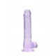 Dildo realistico com testiculos 20cm Lilas - RealRock Dildo realistico com testiculos 20cm Lilas - RealRock
