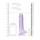 Dildo realistico com testiculos 20cm Lilas - RealRock