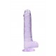 Dildo realistico com testiculos 20cm Lilas - RealRock Dildo realistico com testiculos 20cm Lilas - RealRock