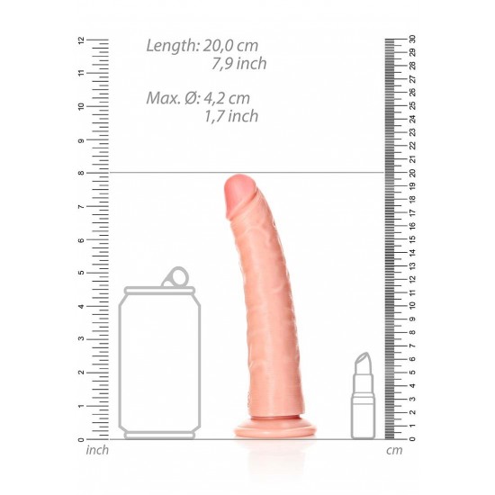 Slim Realistic Dildo with Suction Cup - 7/ 18 cm