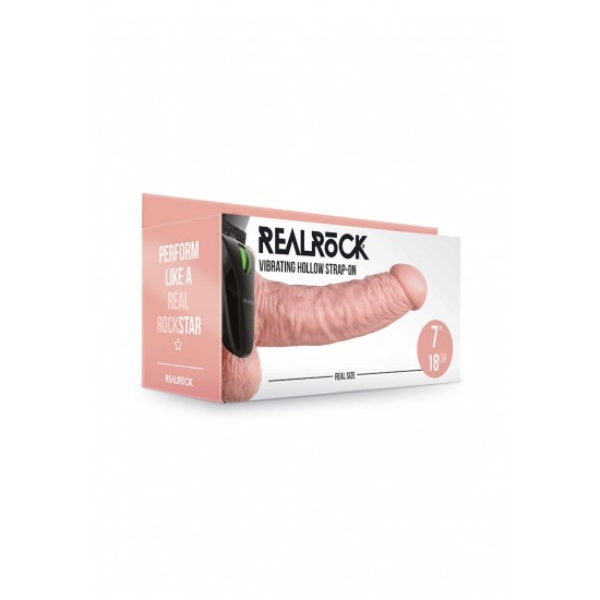Vibrating Hollow Strap-on with Balls - 7/ 18 cm Vibrating Hollow Strap-on with Balls - 7/ 18 cm