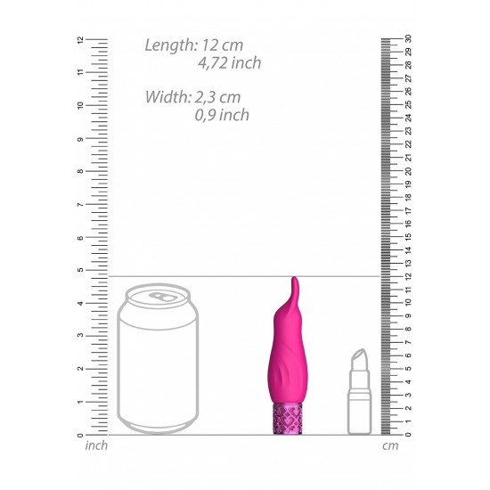 Não precisa de ser da realeza para desfrutar desta linha elegante. Escondida por baixo do seu exterior de silicone de qualidade médica, sedosa e suave, encontra-se uma qualidade inigualável. O topo vibratório do SPARKLE