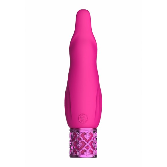 Não precisa de ser da realeza para desfrutar desta linha elegante. Escondida por baixo do seu exterior de silicone de qualidade médica, sedosa e suave, encontra-se uma qualidade inigualável. O topo vibratório do SPARKLE