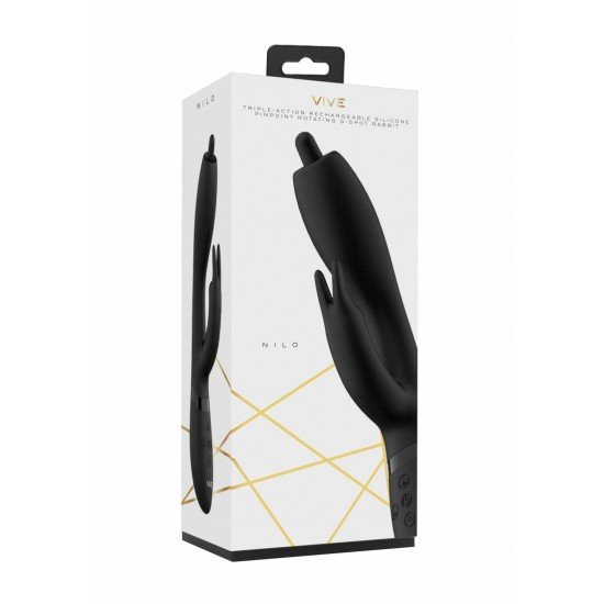 O coelho de ponto G de silicone NILO possui uma ponta pontual de ponto G de rotação e vibração de 360 graus com 10 funções. O vibrador clitoriano dedicado de 10 funções do NILO vai deixá-lo satisfeito e saciado com os 3