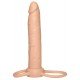 Dildo flexível (, 2,5 cm de diâmetro 16 cm de comprimento) com anel para o pênis (Ø 3 cm) e anel para testículos (O 5 centímetros, elástica). Material: TPR, livre ftalatos.