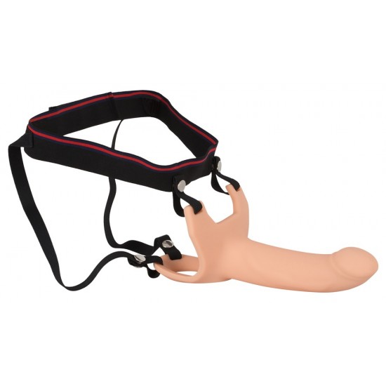 Strap On Oco Silicone realista com correias elásticas - com glande sólido que estende o pênis em 6 cm. O penis oco de cinta é a perrfeito para homens que desejam aumentar o comprimento e a largura do pênis e, ao mesmo te