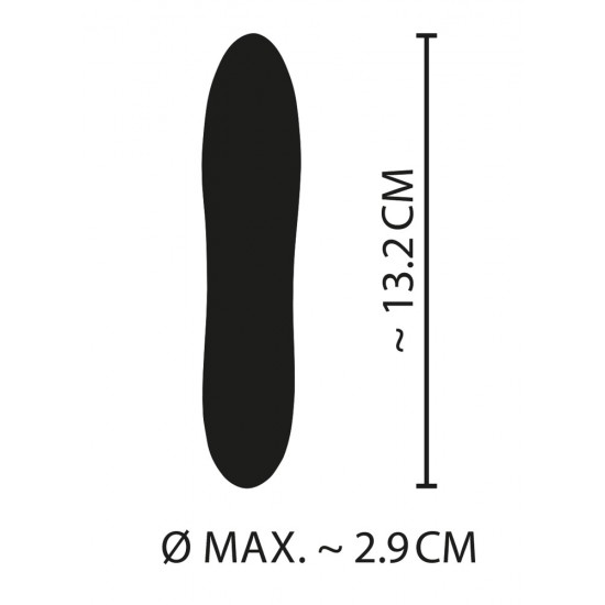 Pequeno, mas poderoso! Mini vibrador amarelo em um design fino. Possui 7 modos de vibração e pode ser recarregado com o cabo USB incluso. Fácil de usar e com um design elegante. À prova dágua. Comprimento total 13,2