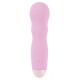 Mini vibrador rosa claro com duas reentrâncias côncavas na haste. Tem 7 modos de vibração diferentes e pode ser recarregado com o cabo USB incluído. Fácil de usar e com um design elegante. À prova dágua. Comprimento t