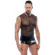 Feito de rede grossaElásticoCosturas costuradas Para homens corajosos!Todos os olhares estarão voltados para você com esta camisa preta de malha grossa. Seu corpo e músculos serão exibidos de uma forma maravilhosamente t