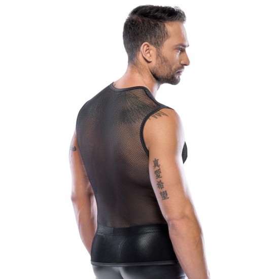 Feito de rede grossaElásticoCosturas costuradas Para homens corajosos!Todos os olhares estarão voltados para você com esta camisa preta de malha grossa. Seu corpo e músculos serão exibidos de uma forma maravilhosamente t