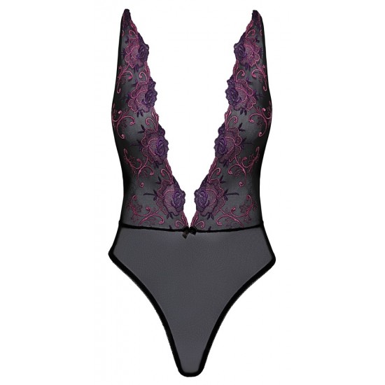 Corpo em estilo exclusivoPowernet delicado com bordados florais elaboradosAlças cruzadas ajustáveis ​​nas costasMacio e elástico para um ajuste confortável Estilo exclusivo com lindos bordados florais!O body decotado da