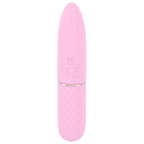Mini vibrador da 5ª Geração Cuties Ponta vibratória achatada com textura estimulante Vibrações intensas que vão fundo Fácil de usar Design elegante em cor pastel A textura de diamante facilita a fixação Silicone av