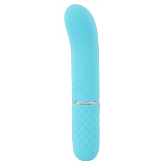 Cuties Mini Vibrator Blue 5.Ge Mini vibrador da 5ª Geração CutiesPonta vibratória maravilhosamente curvada para o ponto GVibrações intensas que vão fundoFácil de usarDesign elegante em cor pastelA textura de diamante facilita a fixaçãoSilicone aveluda