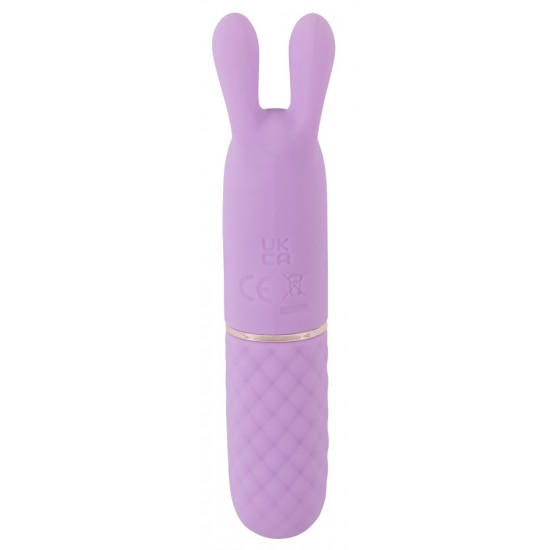 Cuties Rabbit Vibe Purple 5.Ge Vibrador clitoriano da 5ª geração de CutiesCom vibro-orelhas macias e flexíveisVibrações intensas que vão fundo no interiorFácil de usarDesign elegante em cor pastelA textura de diamante facilita a pegadaSilicone aveluda
