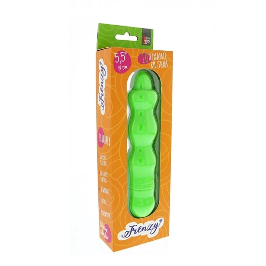 Vibrador Silicone Ondas Frenzy 13.5cm Verde Acabou de encontrar o seu melhor e maior amigo!Vibrador em silicone, com 10 ritmos dinâmicos de vibração e corpo flexível. Com design apaixonante, corpo ondulado e ponta detalhada para uma estimulação exacta e infa
