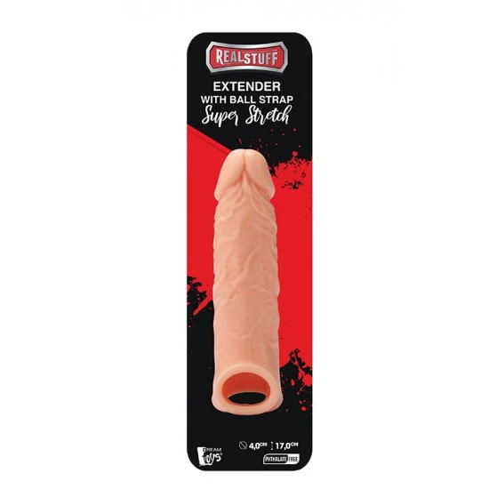 Extensao penis com argola para testiculos REALSTUFF 6.5 Esta manga extensível RealStuff é feita de silicone macio e elástico. A manga aumenta a circunferência do pênis e possui uma alça esférica. Dessa forma, ele ficará firme no lugar. Manga para o pénis com aspecto e toque