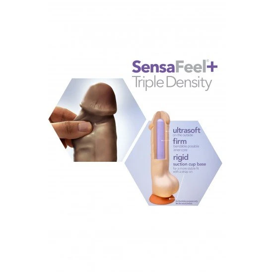 Os Dildos Posáveis ​​Dr. Skin Plus são incrivelmente realistas e vêm com um eixo posável que mantém a posição desejada dentro do seu corpo para conforto durante a brincadeira, se adaptando para seu prazer. Sensa Feel Plu