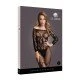 Bodystocking deslumbrante com manga longa, ombros de fora e abertura na virilha. Rede de pesco e renda que contornam corpo. O tecido macio e super elástico adapta-se aos tamanhos XS a XL. EspecificaçõesTanga não incluída