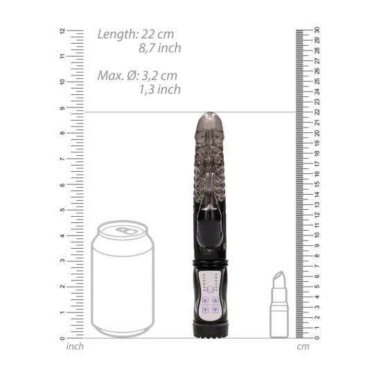 Vibrating Rabbit - Black Vibrador com Estimulador Clitóris Coelho Rabbit 22cm Preto