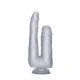 Realistic Double Cock - 9 Transparente O dobro da diversão significa o dobro do prazer com este dildo realista duplo da RealRock!Eleve o seu prazer a outro patamar de deleite com este dildo com um pénis de 12cm inseríveis para prazer vaginal e outro de 16