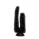 Dildo Realista Dupla Penetração 23cm Preto Realrock O dobro da diversão significa o dobro do prazer com este dildo realista duplo da RealRock!Eleve o seu prazer a outro patamar de deleite com este dildo com um pénis de 12cm inseríveis para prazer vaginal e outro de 16cm p