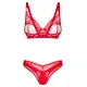 OBS Bra Set S/M Conjunto de sutiã e tanga com aroNuma sensual cor vermelhaLindo material brilhante e delicada renda floralDetalhes decorativos em douradoAlças ajustáveisMacio e elástico para um ajuste muito confortável Material vermelho