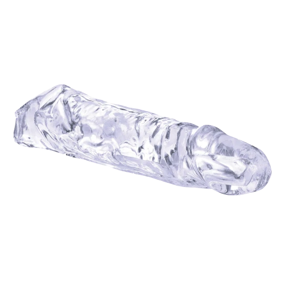 Manga de extensão com alça de bola Feito de TPE altamente transparente Flexível e maleável Macio e higiênico Comprimento interno 3,5 polegadas / 8,9 cm Extensão 1,5 polegada / 3,8 cm Comprimento externo 5 polegadas
