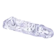 Manga de extensão com alça de bola Feito de TPE altamente transparente Flexível e maleável Macio e higiênico Comprimento interno 3,5 polegadas / 8,9 cm Extensão 1,5 polegada / 3,8 cm Comprimento externo 5 polegadas