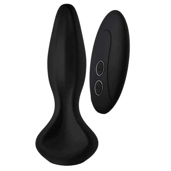 Alexandra é um plug anal vibratório todo preto que vem com um controle remoto. Este estimulador é maravilhoso se você gosta de usar a porta dos fundos. Os parceiros podem revelar oportunidades emocionantes para provocar