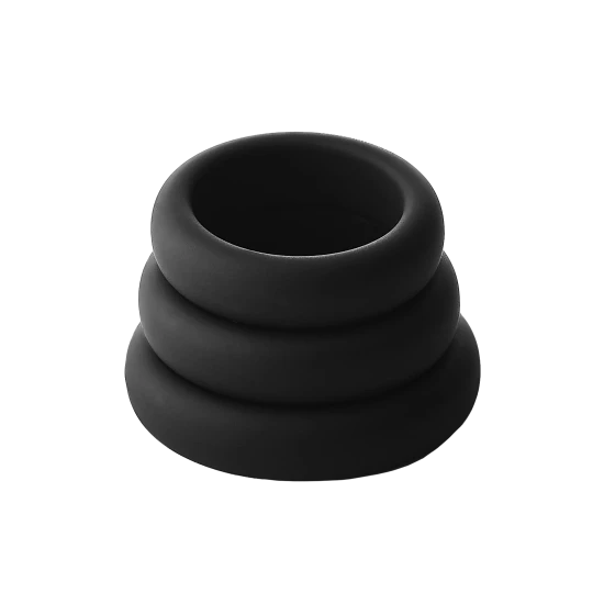CONJUNTO DE 3 ANEIS RAMROD Conjunto de 3 anéis penianos grossos e elásticos em diferentes tamanhos. Cada anel é feito de silicone liso. Eles podem ser usados separadamente ou combinados. Conjunto de 3 anéis penianos Feito de silicone liso Diâmetr