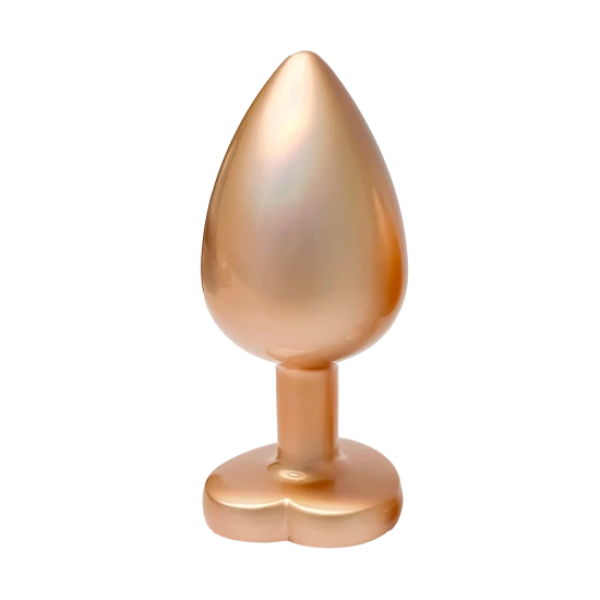 A coleção Gleaming Love apresenta este plug com acabamento em pérola rosa de tamanho pequeno e pedra preciosa. Feito de alumínio leve e suave e sem costura, este brinquedo de prazer é fácil de deslizar e a base alargada