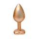 A coleção Gleaming Love apresenta este plug com acabamento em pérola dourada de tamanho pequeno e pedra preciosa. Feito de alumínio leve e suave e sem costura, este brinquedo de prazer é fácil de deslizar e a base alarga