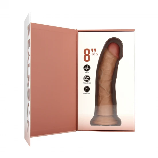 Divirta-se ao máximo com este dildo vibratório firme e macio ao toque, da RealRock®. Suas veias realistas de aparência natural no eixo, combinadas com o tamanho certo e design semelhante à pele, dão a você estimulação ex