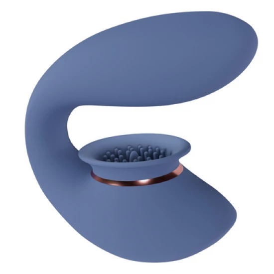 Vibrador Rabbit com Sugador e Lingua - Twitch 3 - Azul Com 3 motores de 10 funções controlados independentemente, projetados para estimular suas zonas externas de prazer. Estimulação direta do clitóris através da sucção e da língua, juntamente com uma extremidade vibra